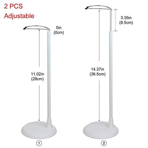 ZITA ELEMENT 2 Pcs Adjustable Doll Stand Support Base for 14-18 Inch Doll - White Doll Holder - Image 2