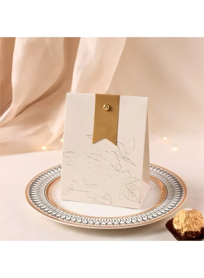 10 Pieces Party Favor Bags,Small Gift Paper Bag,Party Bags For Kids, Snack Candy Gift Bag,Bags For Birthday Wedding Celebrations Party Favors 10x6.5x13cm（White）