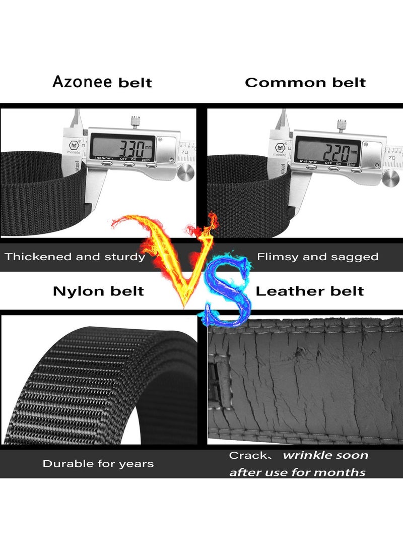 SYOSI SYOSI Ratchet Belt for Men, Nylon Web Tactical Belt with Slide Adjustable Buckle for Men Jeans (Black)  - Image 3