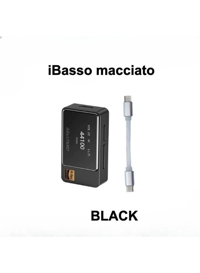 آي باسو iBasso Jr. Macchiato Dc04 Decoding Headphone Amplifier with Microphone, Dac, USB Computer Sound Card, Black - Image 1