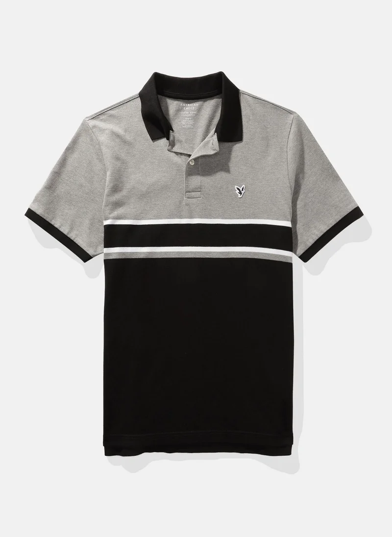 American Eagle AE Striped Polo Shirt
