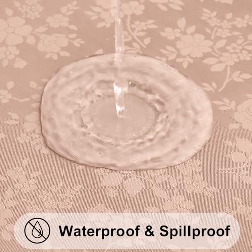 Smiry Rectangle Table Cloth Waterproof Heavy Duty Vinyl Tablecloths Wipeable Washable Table Cover for Kitchen and Dining Room Tan 54 X 78 - Image 3