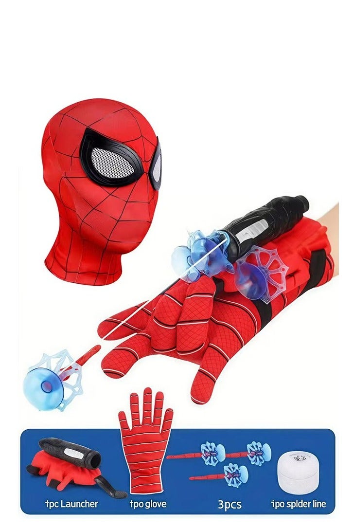 FLYHSO Spider Man Mask，Spider Man launcher, superhero wrist launcher, role-playing toys，Six piece set - Image 2