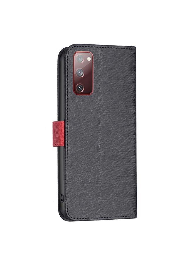 اس-توب جراب لهاتف Samsung Galaxy S20 FE BF13 مصنوع من الجلد المتقاطع المطابق للألوان - Image 3