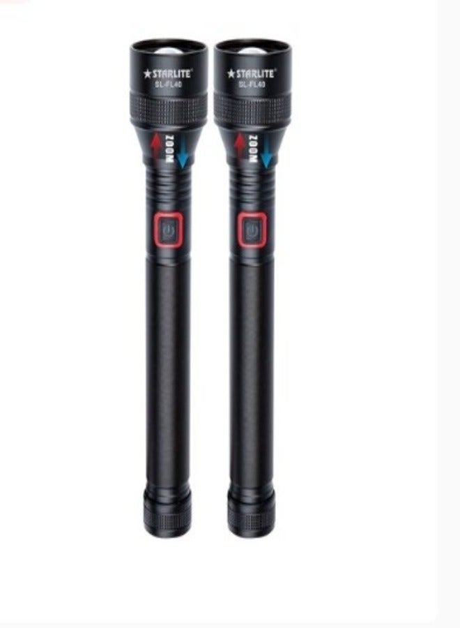 STARLIFE 2 in 1 Combo Rechargeable Laser Flashlight 20W Germany Technology 12000mAh Lithium Battery With Zoomable Function - Image 2