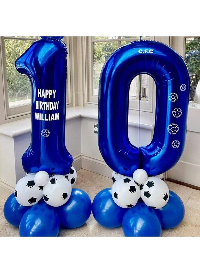 BBPOOL بالونات أرقام زرقاء بحرية 10، بالونات عيد ميلاد كبيرة من الفويل مايلا 40 بوصة باللون الأزرق الداكن للذكرى العاشرة، بالونات رقم 10 لتزيين حفلات عيد الميلاد والذكرى السنوية - Image 3
