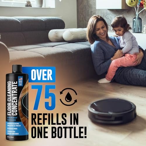 Samorillo Robot Vacuum Floor Cleaning Concentrate for Mops - 75+ Refills Per Bottle - Compatible with Roborock, Tineco, iFloor, Etc. - Hardwood & Multi-Surface - Made in USA - Non-Toxic, Residue-Free - Image 2