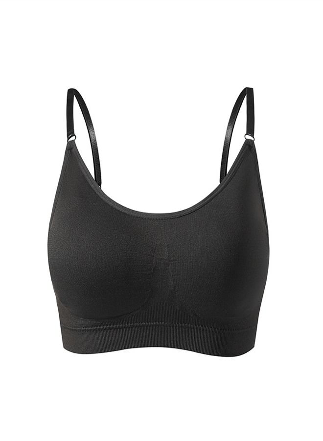 Loquat Women's Large Back Without Steel Ring Sports Bra Black