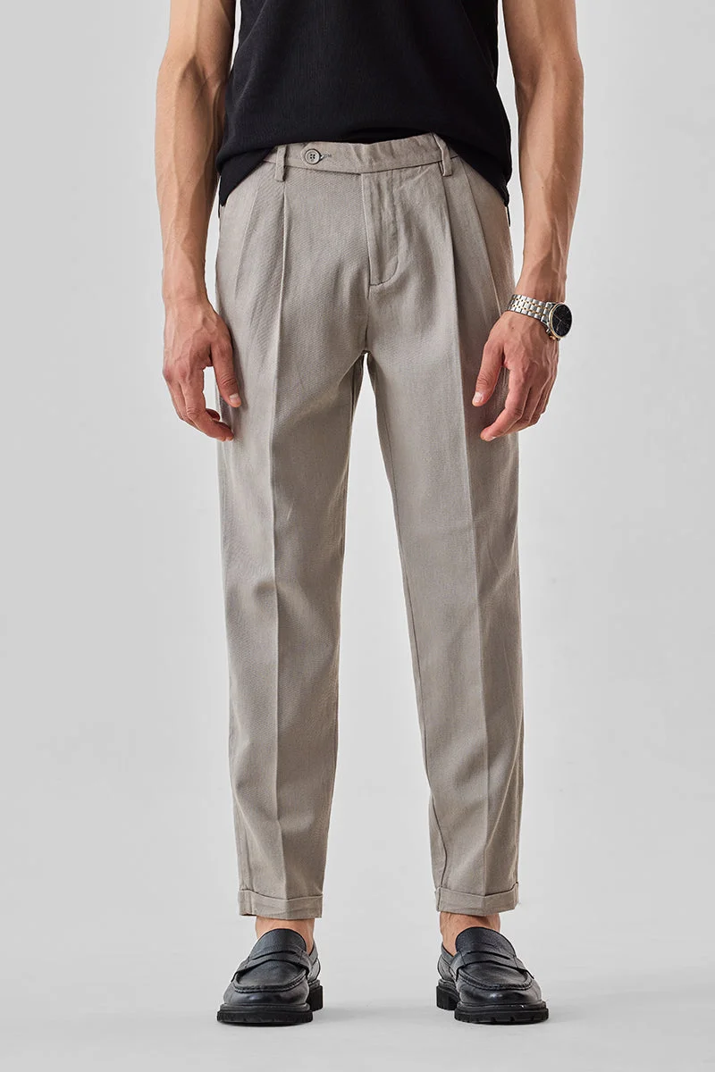 SNITCH Slim Fit 100% Cotton Twill Trousers