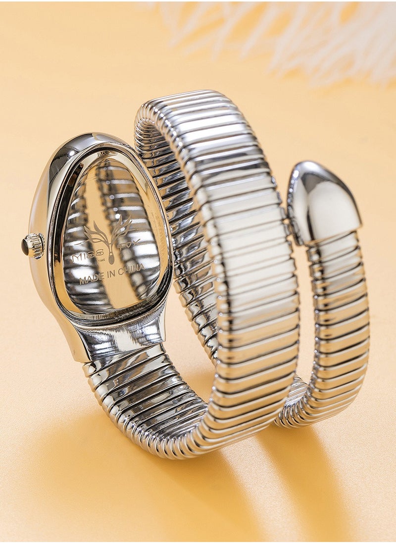 MISS FOX Fashion Snake Shaped Bracelet Watch for Ladies Women's Watch Waterproof Wrap Around Design Accessory  - Image 4