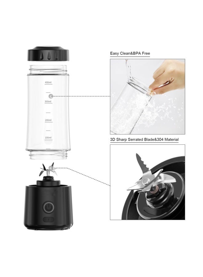 ASIV Portable Blender,USB Rechargeable Personal Mixer for Smoothie and Shakes, Mini Blender with Six Blades for Baby Food,Travel,Gym(Update)  - Image 2