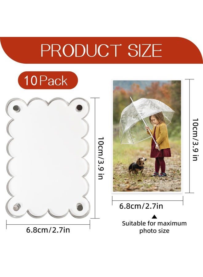 Nirvany 10 Pack 3x4 Inch Acrylic Polaroid Magnets Picture Frame for Refrigerator (10, Wavy) - Image 3