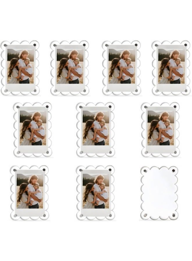 Nirvany 10 Pack 3x4 Inch Acrylic Polaroid Magnets Picture Frame for Refrigerator (10, Wavy) - Image 1