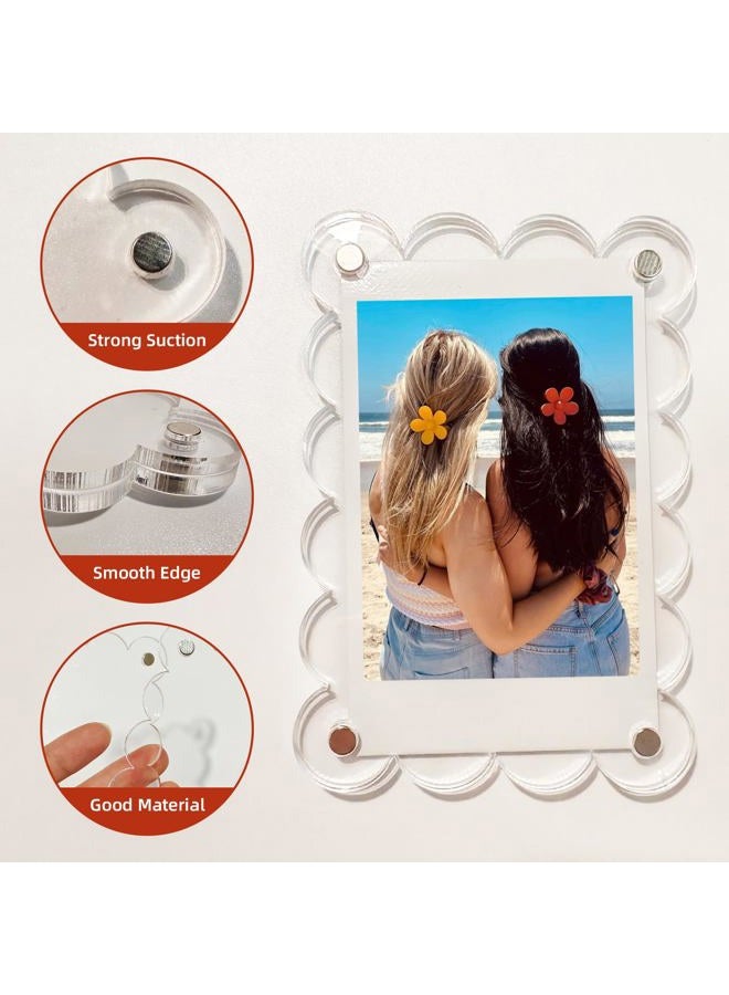Nirvany 10 Pack 3x4 Inch Acrylic Polaroid Magnets Picture Frame for Refrigerator (10, Wavy) - Image 4