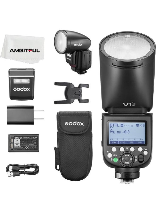 Godox Godox V1Pro C Camera Flash Light For Canon– V1 Pro-C 76Ws TTL Speedlight with Round Head, HSS, 2.4GHz Wireless, Li-ion Battery, SU-1 External Flash – Compatible with Canon, Godox Trigger – Professional Photography Light  - Image 1