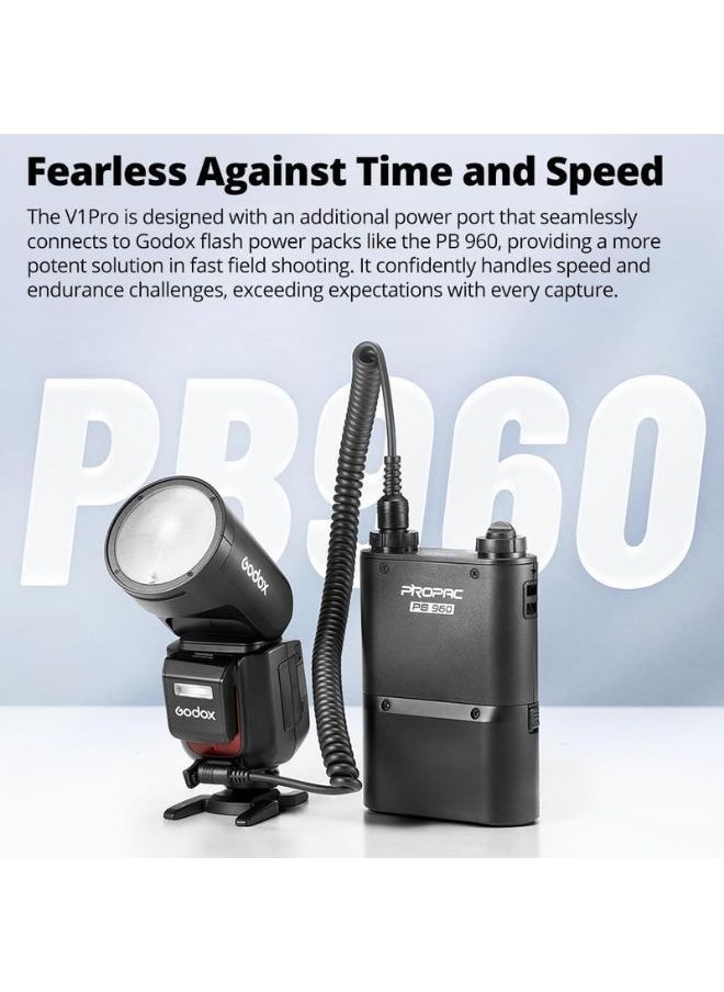 Godox Godox V1Pro C Camera Flash Light For Canon– V1 Pro-C 76Ws TTL Speedlight with Round Head, HSS, 2.4GHz Wireless, Li-ion Battery, SU-1 External Flash – Compatible with Canon, Godox Trigger – Professional Photography Light  - Image 3