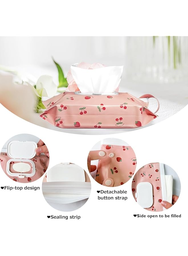 erorex 4 Pack Baby Wipes Dispenser Portable Wipe Pouch Refillable Wipe Holder Baby Wipes Case Waterproof  - Image 4
