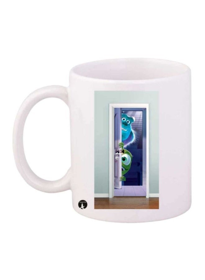 Monsters Inc Printed Mug White/Blue/Brown