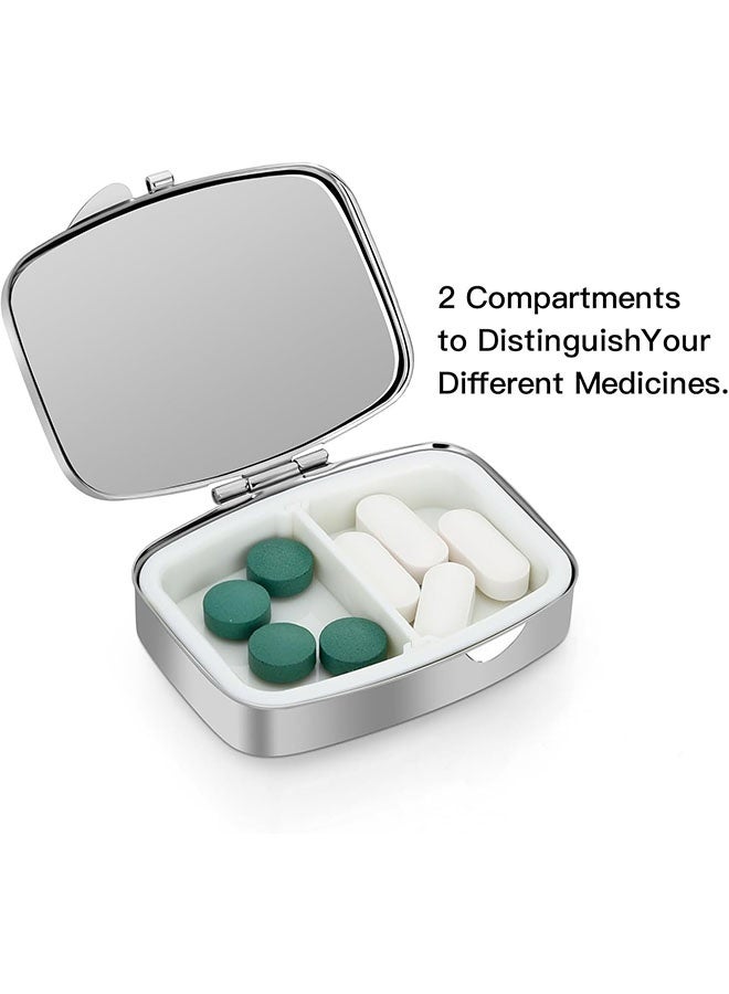 Bling Crystal Pill Box, Portable 2 Compartments Daily Pill Organizer, Small Travel Pill Case For Purse or Pocket, Medicine Vitamin Pill Container Organizer - Image 4