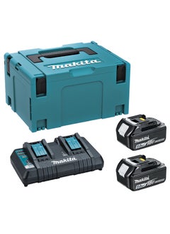 Makita 198567-1 18V Lithium-ion Power Source Kit|2x 5Ah Batteries and 1x 2 Port Charger in Makpak