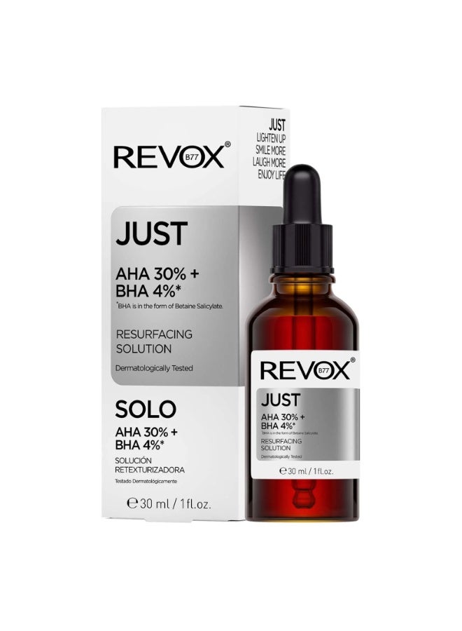 REVOX JUST AHA 30% + BHA4% محلول تجديد البشرة، 30 مل