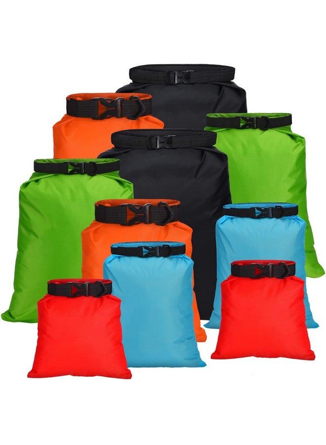LEIFIDE 10 Pcs Ultralight Dry Bags Waterproof Lightweight Airtight Bags Ripstop Camping Gear Dry Sack Portable Roll Top Dry Pack For Backpacking Kayaking Hiking Swimming Boating Outdoor, 5 Sizes - Image 2