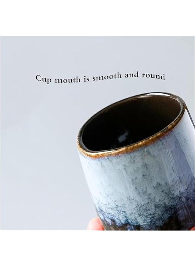 HOOKOR 4 Pcs Ceramic Tea Cup Set,220 ml coffee cup, kung fu tea set,Ceramics Coffee Mug Teacup Loose Leaf Tea Brewing System for Home Office,Multicolour Gift Box - Image 4