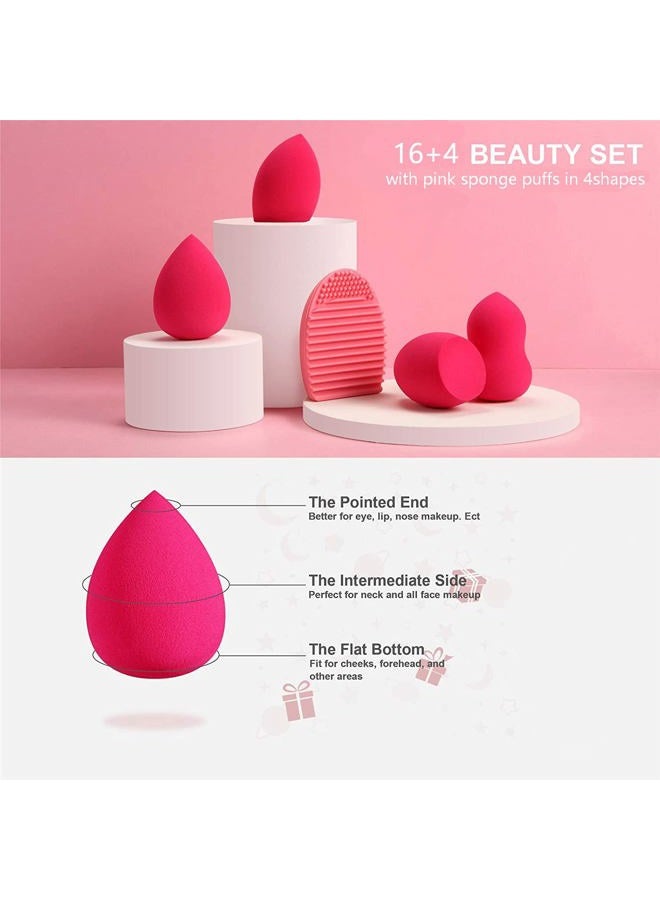 DUAIU Professional Makeup Brushes Set 16PCS Marble Handle with 4PCs Sponge Blenders Foundation Brushes Eyeshadow Brush Lip Brush Silicone Face Mask Brush Make Up Tool - Image 5