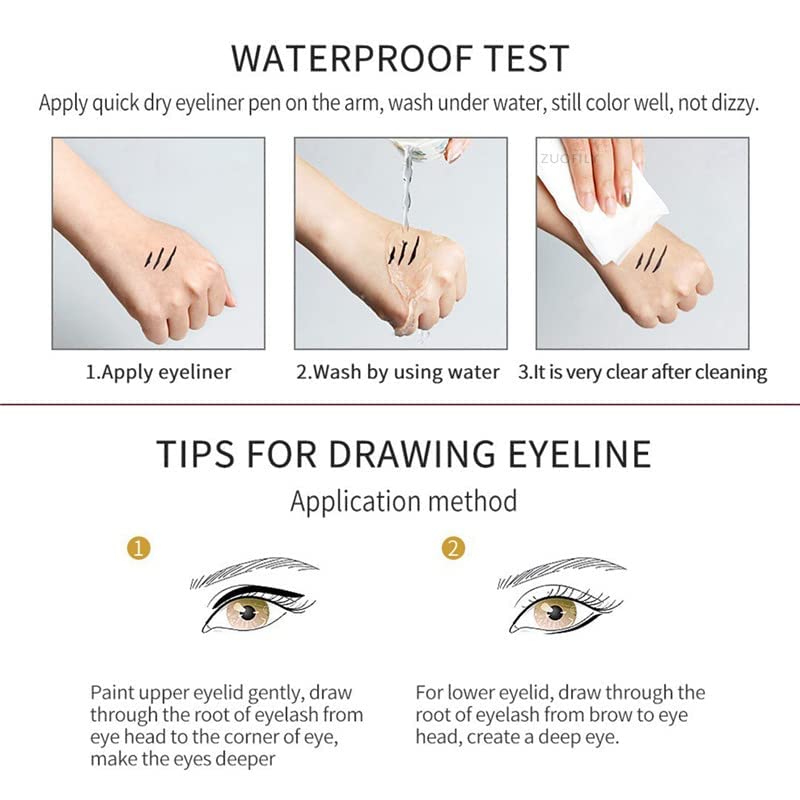 DNM Cat Eye Makeup Waterproof Neon Colorful Liquid Eyeliner Pen Make Up Comestics Long-lasting Black Eye Liner Pencil Makeup Tools (pink) 1 - Image 5