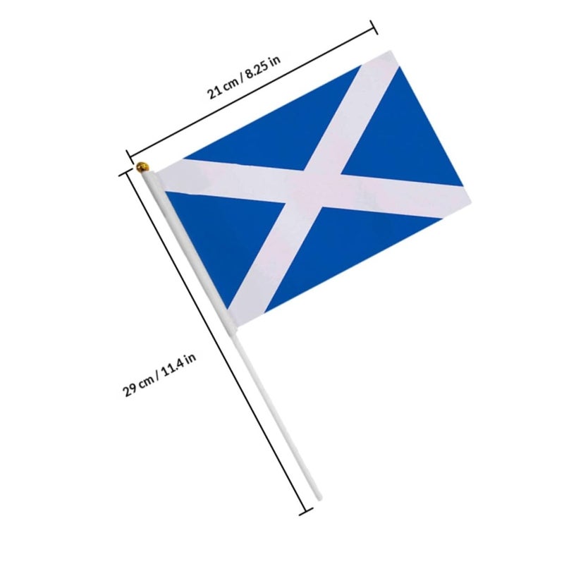 Scottish Hand Held Stick Flags 10pcs 14x21cm For Sports Fans Party Decorations - Image 3