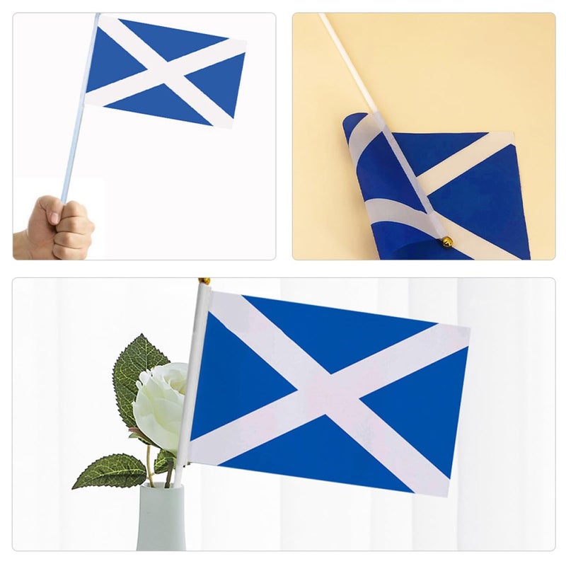 Scottish Hand Held Stick Flags 10pcs 14x21cm For Sports Fans Party Decorations - Image 4