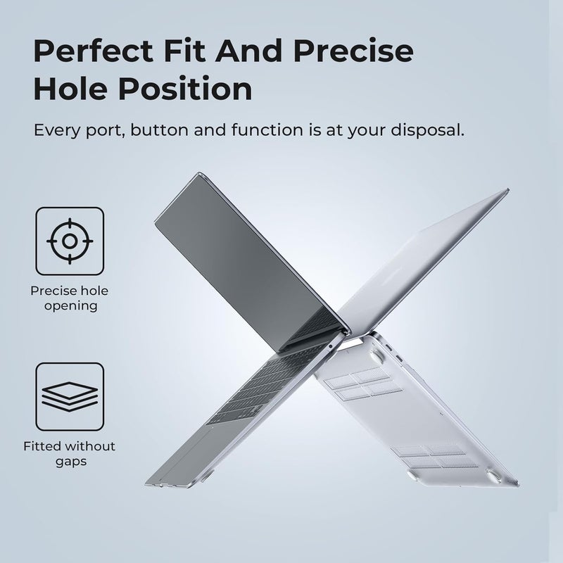 Eoocoo غطاء EooCoo متوافق مع ماك بوك إير 13.3 بوصة 2021 2020 2019 2018 إصدار، M1 A2337 A2179 A1932 شاشة ريتينا مع خاصية اللمس، غطاء صلب بلاستيكي لجهاز M1 Air 13، سطح أملس لامع، شفاف كريستالي - Image 5