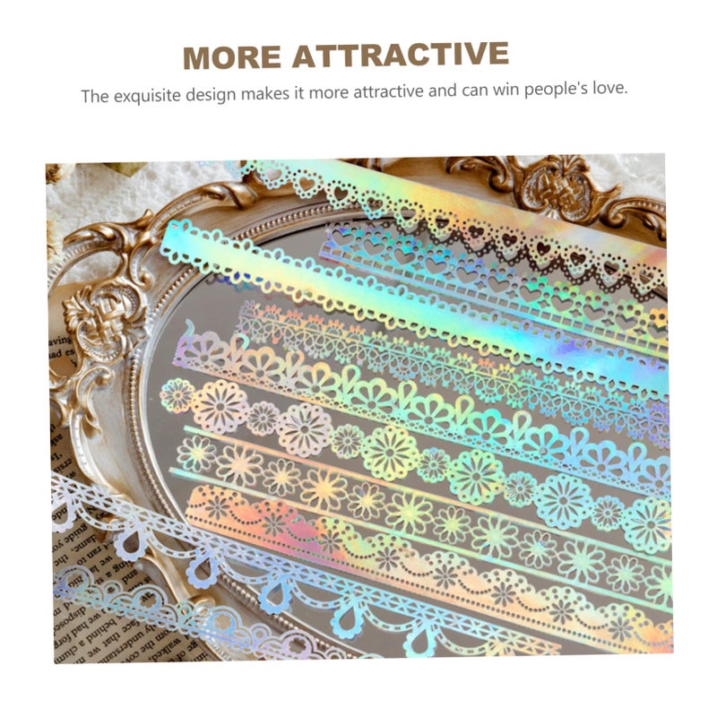 White Decorative Lace Paper Scrapbooking Labels 10Pcs DIY Craft Material for Junk Journals - Image 4