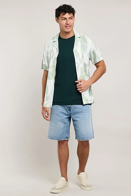 R&B Solid T-Shirt with Crew Neck and Short Sleeves