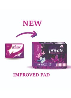 Private Femining Pads With Wings Maxi Pocket Night 48 Pads  - Image 2