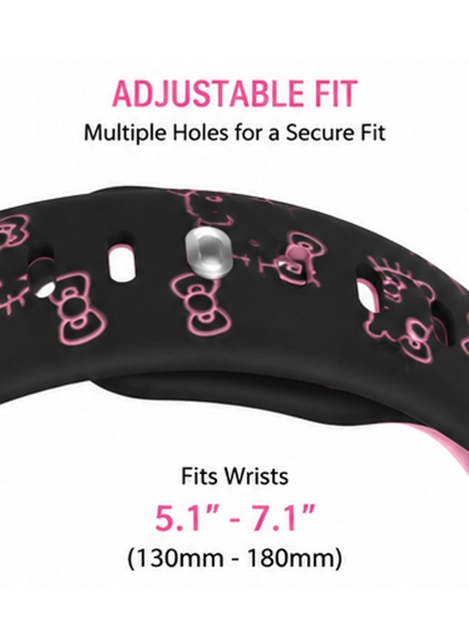 Cute Cat Engraved Band Compatible with Apple Watch Bands for Women 40/38/41/42/46/45/44/49mm, Funny Cartoon Pattern Soft Silicone Sport Strap for iWatch Series 11 10 9 8 7 6 5 4 SE/Ultra 3 2 1 - Image 4