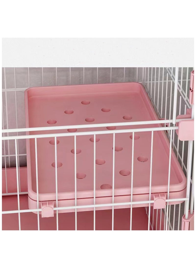 شور قفص للقطط مكون من 3 طبقات، قفص لعب للحيوانات الأليفة، مقاس 76x50.5x89 سم، وردي - Image 4