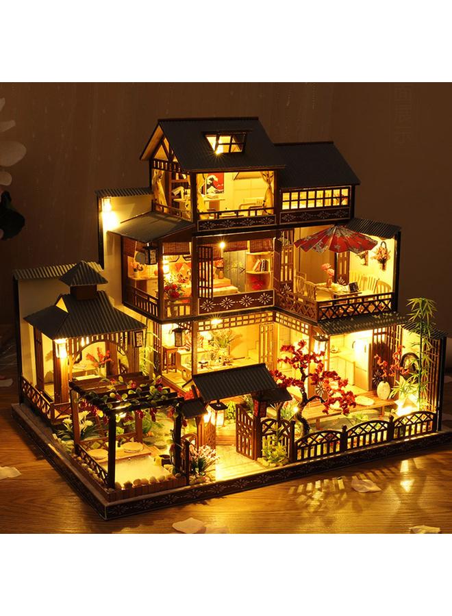 Bluejw DIY Cabin Ya Quan Court Emblem Courtyard Handmade Model Birthday Gift Girl's Antique Villa Doll House - Image 1