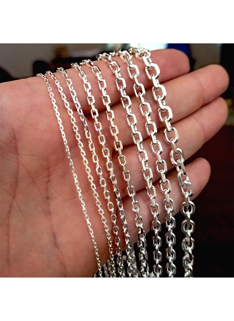 Osmanlı Gümüş - Ottoman Silver 6.5mm Silver Forse Chain Men Women Silver Necklace Chain Gklgmsforse Gklgmsforse - Image 1