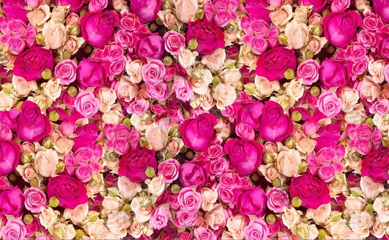 S2S Stylish Rose Flowers Wedding Backdrop Cloth | for All Festivals/House Hold Functions/Ceremonies Banana Leaf Design | 5 Feet Height * 8 Feet Width Rose Flower - Image 2