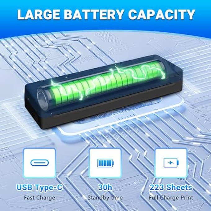 PORTABLE WIRELESS THERMAL PRINTER BLUETOOTH A4/A5 SMALL HOME PRINTERS MOBILE PRINTER COMPATIBLE WITH ANDROID AND IOS PHONE AND LAPTOP FOR TRAVEL - Image 3