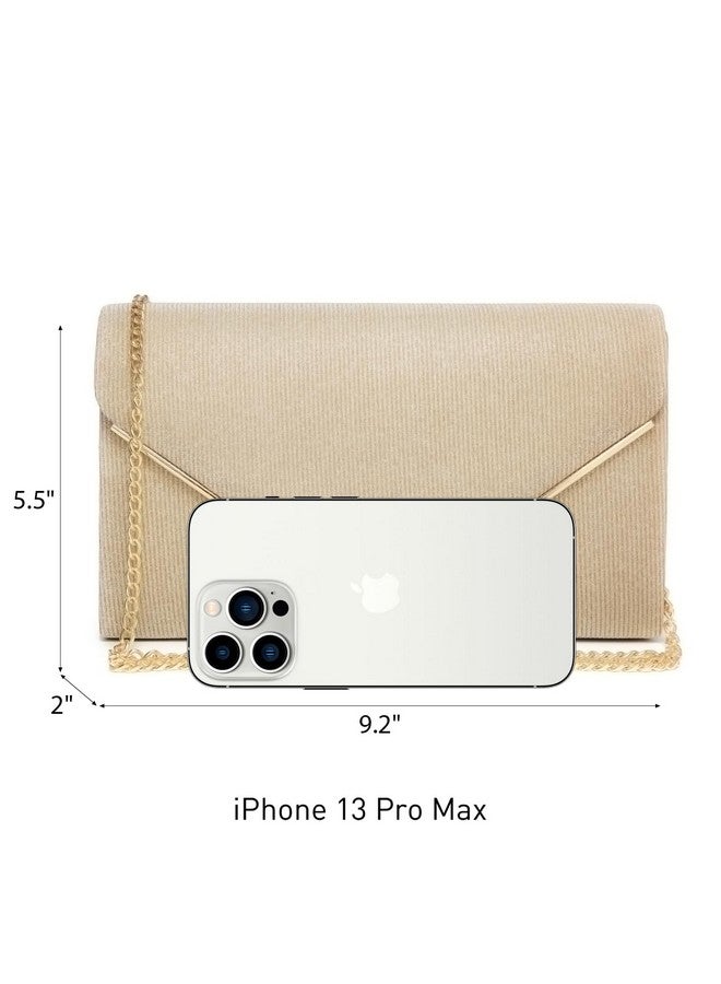 DASEIN Women Glistening Clutches Handbags Evening Bags Wedding Purses Cocktail Prom Party Clutches (Champagne) - Image 4