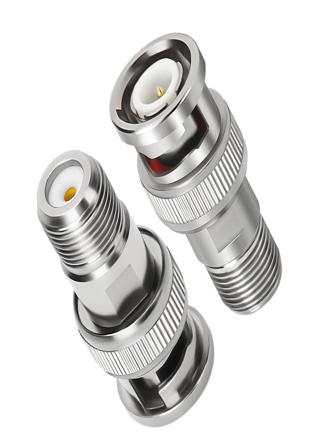 Togconn F to BNC Connector 2 Pack, BNC Male to F-Plug Female Coax Adapter Connector 75 Ohm, Coaxial Coax RG6, RG59 Adapter Coupler for CCTV Camera - Image 1