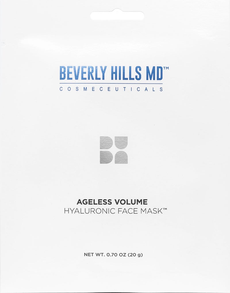 Beverly Hills MD Ageless Volume Hyaluronic Face Mask- Reduce Appearance of Wrinkles, Anti Aging Formula for Plump, Moisturized Skin- 8 Pack- Hydrating & Firming Gentle Sheet Mask - Image 1