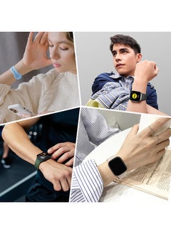 O Ozone (Pack of 5) Silicone Straps For Redmi Watch 3 Active/Redmi Watch 3 Lite Band + Watch Case for Women Men- Black/Dark Green/Dark Blue/Ivory/Pink  - Image 4