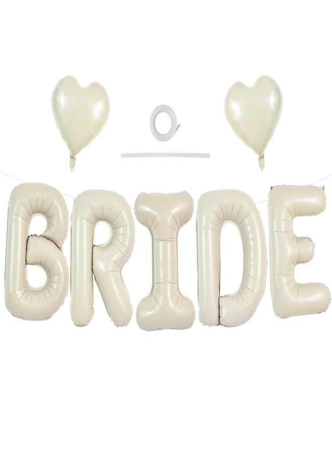 TONIFUL 40 Inch Large Cream White Balloons, Giant Jumbo Helium Foil Mylar Big Balloons Banner for Wedding Marriage Bridal Shower Engagement Bride To Be Party Decorations and Supplies - Image 1