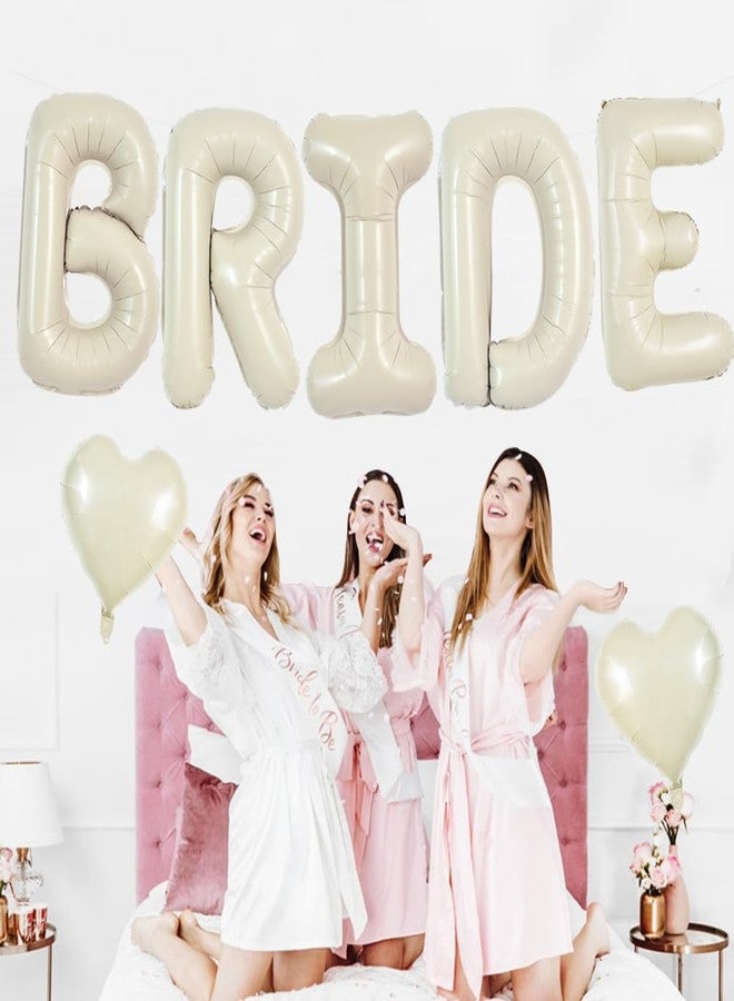 TONIFUL 40 Inch Large Cream White Balloons, Giant Jumbo Helium Foil Mylar Big Balloons Banner for Wedding Marriage Bridal Shower Engagement Bride To Be Party Decorations and Supplies - Image 3