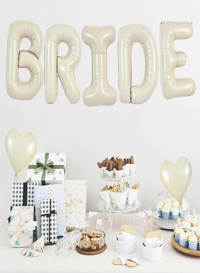 TONIFUL 40 Inch Large Cream White Balloons, Giant Jumbo Helium Foil Mylar Big Balloons Banner for Wedding Marriage Bridal Shower Engagement Bride To Be Party Decorations and Supplies - Image 4