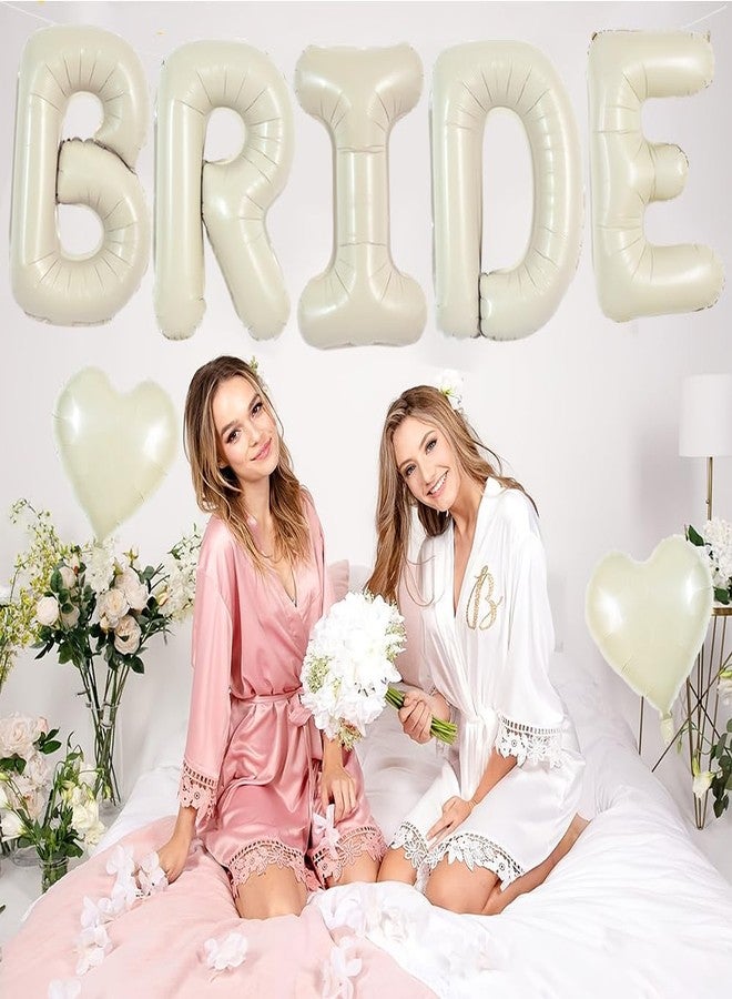 TONIFUL 40 Inch Large Cream White Balloons, Giant Jumbo Helium Foil Mylar Big Balloons Banner for Wedding Marriage Bridal Shower Engagement Bride To Be Party Decorations and Supplies - Image 5