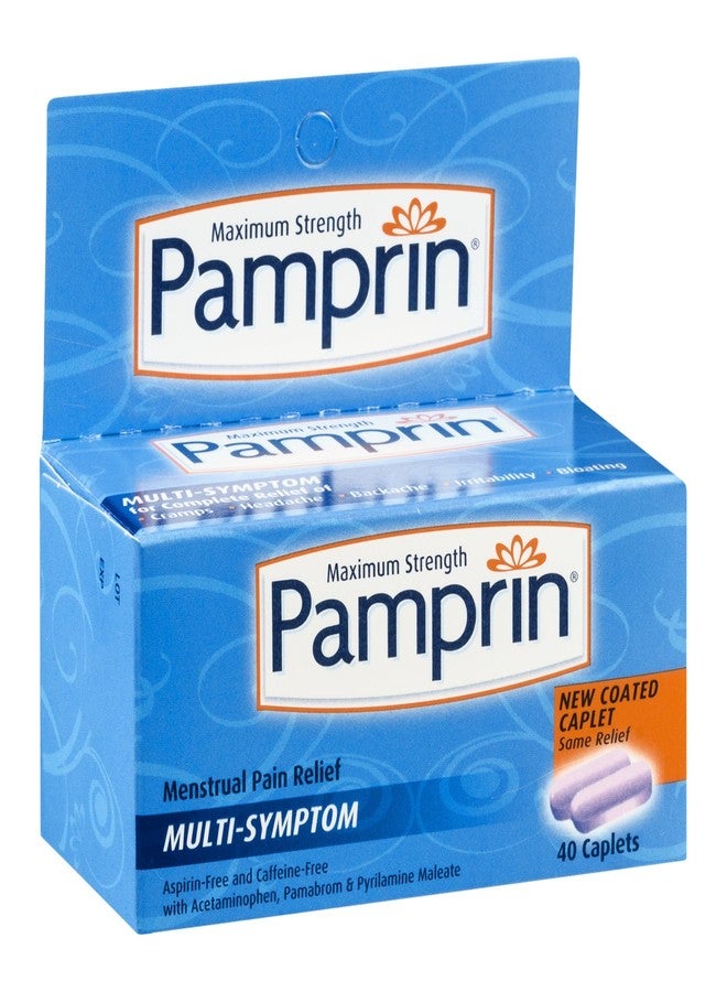 Pamprin Maximum Strength Multi-Symptom Menstrual Relief Tablets, 40-Count Boxes (Pack of 3) - Image 2